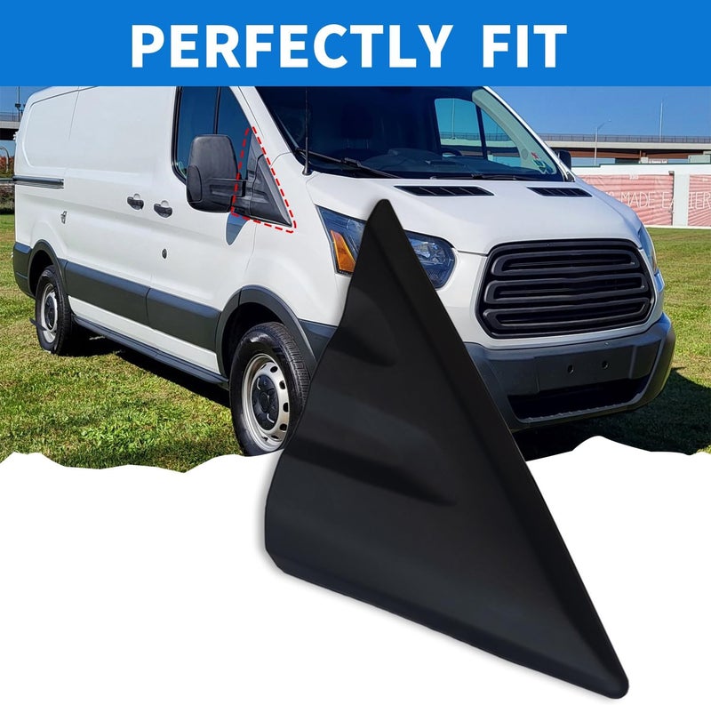 Spwrney Upper Fender Molding for Transit 150 250 350 HD 2015-2021, A Pillar Mirror Corner Cover Trim Accessories, Black, Passenger Right Side, 1PC - Image 4